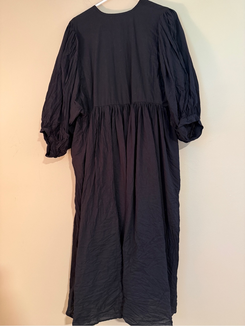 House of Sundar Sara Organic Cotton Midi Dress Black Oasis Size M - Picture 7 of 9